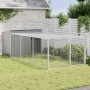 Caseta perros con corral acero galvanizado gris 153x396x110 cm de , Casetas para perros - Ref: Foro24-3214223, Precio: 335,98...