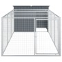 Caseta perros con corral acero galvanizado gris 153x396x110 cm de , Casetas para perros - Ref: Foro24-3214223, Precio: 335,98...