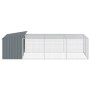 Caseta perros con corral acero galvanizado gris 153x396x110 cm de , Casetas para perros - Ref: Foro24-3214223, Precio: 335,98...
