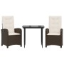 Set comedor de jardín 3 piezas y cojines ratán sintético marrón de , Conjuntos de jardín - Ref: Foro24-3212330, Precio: 338,7...