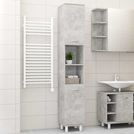 Armario de baño contrachapada gris hormigón 30x30x179 cm de , Muebles de baño - Ref: Foro24-802628, Precio: 88,06 €, Descuent...