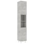 Armario de baño contrachapada gris hormigón 30x30x179 cm de , Muebles de baño - Ref: Foro24-802628, Precio: 88,06 €, Descuent...