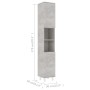 Armario de baño contrachapada gris hormigón 30x30x179 cm de , Muebles de baño - Ref: Foro24-802628, Precio: 88,06 €, Descuent...