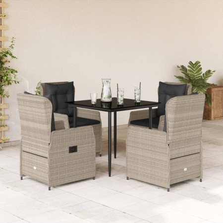 Set comedor de jardín 5 pzas cojines ratán sintético gris claro de , Conjuntos de jardín - Ref: Foro24-3262897, Precio: 556,9...