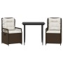 Set comedor de jardín 3 piezas y cojines ratán sintético marrón de , Conjuntos de jardín - Ref: Foro24-3262971, Precio: 297,5...