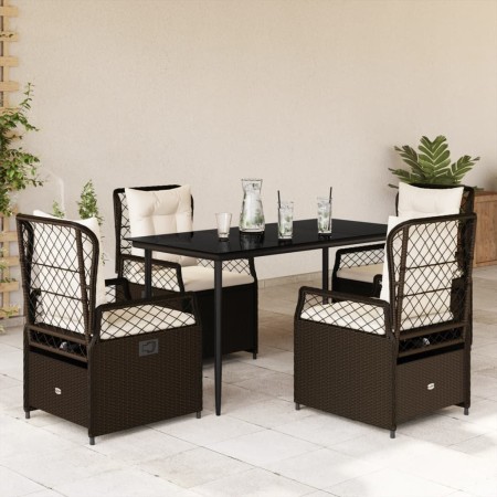 Set comedor de jardín 5 piezas y cojines ratán sintético marrón de , Conjuntos de jardín - Ref: Foro24-3262973, Precio: 510,0...
