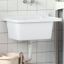 Fregadero utilitario de pared resina blanco 60x40x28 cm de , Fregaderos - Ref: Foro24-4002795, Precio: 78,58 €, Descuento: %