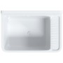 Fregadero utilitario de pared resina blanco 60x40x28 cm de , Fregaderos - Ref: Foro24-4002795, Precio: 78,58 €, Descuento: %