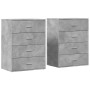 Aparadores 2 uds madera de ingeniería gris hormigón 60x39x80 cm de , Aparadores - Ref: Foro24-3276626, Precio: 193,87 €, Desc...