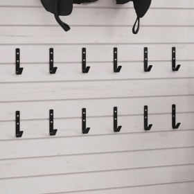 Ganchos de pared en fomra de J 12 unidades acero negro de , Accesorios para riendas de caballos - Ref: Foro24-172460, Precio:...