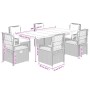 Set comedor jardín 7 pzas y cojines ratán sintético gris claro de , Conjuntos de jardín - Ref: Foro24-3263032, Precio: 855,22...