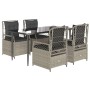 Set comedor de jardín 5 pzas cojines ratán sintético gris claro de , Conjuntos de jardín - Ref: Foro24-3263030, Precio: 498,2...