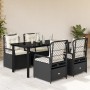 Set de muebles jardín 5 pzas con cojines ratán sintético negro de , Conjuntos de jardín - Ref: Foro24-3262967, Precio: 501,58...