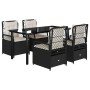 Set de muebles jardín 5 pzas con cojines ratán sintético negro de , Conjuntos de jardín - Ref: Foro24-3262967, Precio: 501,58...