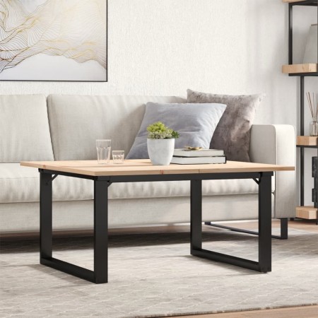 Mesa de centro marco O madera maciza pino y acero 90x90x45 cm de , Mesas de cocina y de comedor - Ref: Foro24-3282665, Precio...