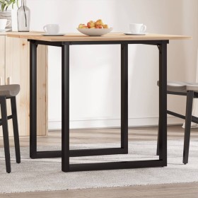 Mesa de comedor marco O madera maciza pino y acero 80x80x75 cm de , Mesas de cocina y de comedor - Ref: Foro24-3282673, Preci...