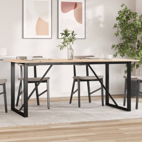 Mesa de comedor marco O madera maciza pino y acero 180x90x75cm de , Mesas de cocina y de comedor - Ref: Foro24-3282678, Preci...