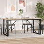 Mesa de comedor marco O madera maciza pino y acero 180x90x75cm de , Mesas de cocina y de comedor - Ref: Foro24-3282678, Preci...