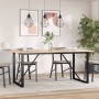 Mesa de comedor marco O madera maciza pino y acero 180x90x75cm de , Mesas de cocina y de comedor - Ref: Foro24-3282678, Preci...