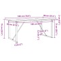 Mesa de comedor marco O madera maciza pino y acero 180x90x75cm de , Mesas de cocina y de comedor - Ref: Foro24-3282678, Preci...
