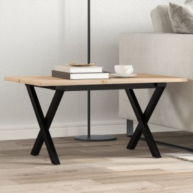 Mesa de centro marco X madera maciza pino y acero 80x50x40 cm de , Mesas de cocina y de comedor - Ref: Foro24-3282684, Precio...