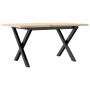 Mesa de centro marco X madera maciza pino y acero 80x50x40 cm de , Mesas de cocina y de comedor - Ref: Foro24-3282684, Precio...