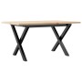 Mesa de centro marco X madera maciza pino y acero 80x50x40 cm de , Mesas de cocina y de comedor - Ref: Foro24-3282684, Precio...
