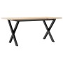 Mesa de centro marco X madera maciza pino y acero 90x40x35 cm de , Mesas de cocina y de comedor - Ref: Foro24-3282686, Precio...