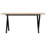 Mesa de centro marco X madera maciza pino y acero 90x40x35 cm de , Mesas de cocina y de comedor - Ref: Foro24-3282686, Precio...