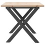 Mesa de centro marco X madera maciza pino y acero 90x40x35 cm de , Mesas de cocina y de comedor - Ref: Foro24-3282686, Precio...