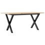 Mesa de centro marco X madera maciza pino y acero 90x40x35 cm de , Mesas de cocina y de comedor - Ref: Foro24-3282686, Precio...