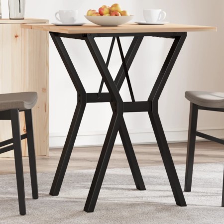 Mesa de comedor marco Y madera maciza pino y acero 70x70x75 cm de , Mesas de cocina y de comedor - Ref: Foro24-3282715, Preci...