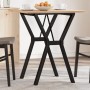 Mesa de comedor marco Y madera maciza pino y acero 70x70x75 cm de , Mesas de cocina y de comedor - Ref: Foro24-3282715, Preci...