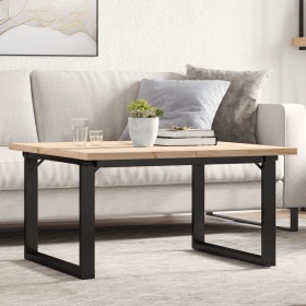 Mesa de centro marco O madera maciza pino y acero 80x80x45,5 cm de , Mesas de cocina y de comedor - Ref: Foro24-3282729, Prec...