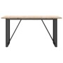 Mesa de comedor marco O madera maciza pino acero 160x80x75,5 cm de , Mesas de cocina y de comedor - Ref: Foro24-3282743, Prec...