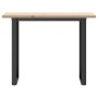 Mesa de comedor marco O madera maciza pino acero 100x50x75,5 cm de , Mesas de cocina y de comedor - Ref: Foro24-3282741, Prec...