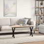 Mesa de centro marco X madera maciza pino y acero 110x40x45,5cm de , Mesas de cocina y de comedor - Ref: Foro24-3282755, Prec...