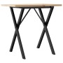 Mesa de comedor marco X madera maciza pino y acero 80x50x75,5cm de , Mesas de cocina y de comedor - Ref: Foro24-3282760, Prec...
