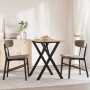 Mesa de comedor marco X madera maciza pino y acero 80x50x75,5cm de , Mesas de cocina y de comedor - Ref: Foro24-3282760, Prec...