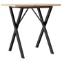 Mesa de comedor marco X madera maciza pino y acero 80x50x75,5cm de , Mesas de cocina y de comedor - Ref: Foro24-3282760, Prec...