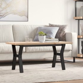 Mesa de centro marco Y madera maciza pino y acero 100x50x45,5cm de , Mesas de cocina y de comedor - Ref: Foro24-3282776, Prec...