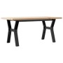 Mesa de centro marco Y madera maciza pino y acero 100x50x45,5cm de , Mesas de cocina y de comedor - Ref: Foro24-3282776, Prec...