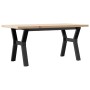 Mesa de centro marco Y madera maciza pino y acero 100x50x45,5cm de , Mesas de cocina y de comedor - Ref: Foro24-3282776, Prec...