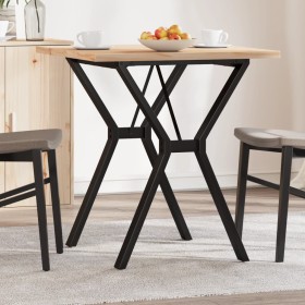 Mesa de comedor marco Y madera maciza pino y acero 70x70x75,5cm de , Mesas de cocina y de comedor - Ref: Foro24-3282781, Prec...