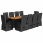 Set de comedor jardín 11 pzas con cojines ratán sintético negro de , Conjuntos de jardín - Ref: Foro24-3277636, Precio: 2,00 ...