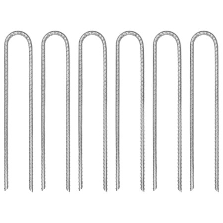 Clavijas de tienda forma U 6 uds acero galvanizado 30 cm Ø7 mm de , Accesorios para tiendas de campaña - Ref: Foro24-4009345,...
