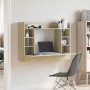 Escritorio de pared madera ingeniería roble Sonoma 105x48x75 cm de , Escritorios - Ref: Foro24-847970, Precio: 81,76 €, Descu...