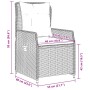 Set comedor jardín 7 pzas y cojines ratán sintético gris de , Conjuntos de jardín - Ref: Foro24-3262990, Precio: 829,07 €, De...