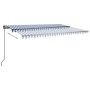 Toldo de pie automático azul y blanco 500x300 cm de , Toldos - Ref: Foro24-3069786, Precio: 588,82 €, Descuento: %