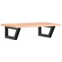 Estante de lavabo de pared de acero y madera maciza de roble de , Tocadores de baño - Ref: Foro24-3302563, Precio: 70,37 €, D...